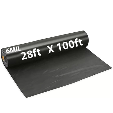 Black Plastic Sheeting 6 mil 28' X 100'